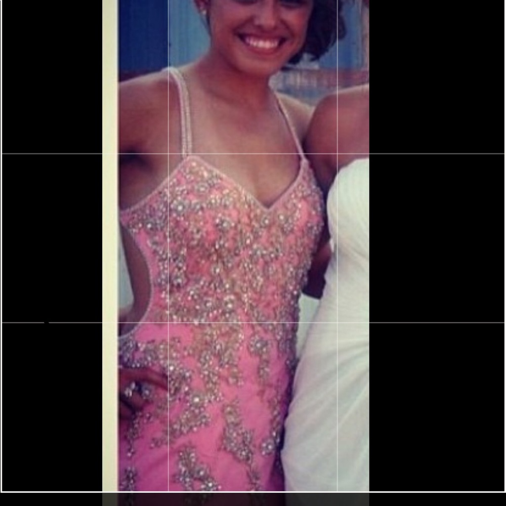 Pink strapped prom dress